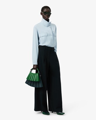 Pantalon wide fit laine m&eacute;lang&eacute;e D&eacute;fil&eacute;