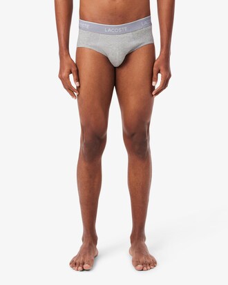 Lot de 3 slips coton uni sigl&eacute;s