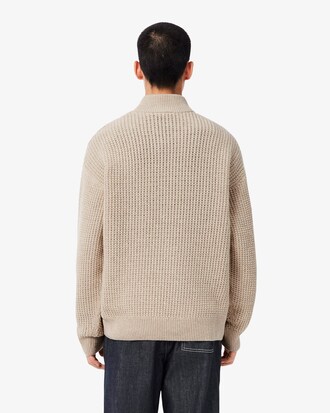 Pull col montant zipp&eacute; laine