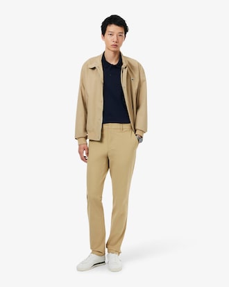 Polo regular fit manches longues en coton m&eacute;lang&eacute;
