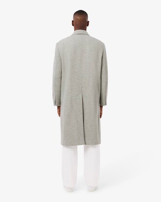 Manteau croisé laine à chevrons