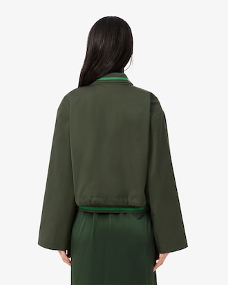 Veste oversize col polo en twill