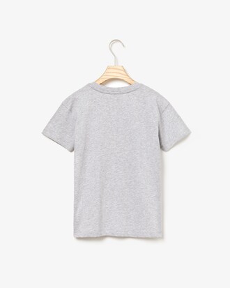 T-shirt Garçon col rond en coton avec imprimé Lacoste
