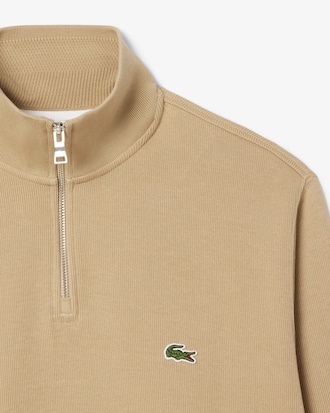 Sweatshirt zippé interlock col montant