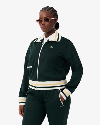 Sweatshirt zipp&eacute; &agrave; d&eacute;tails ray&eacute;s