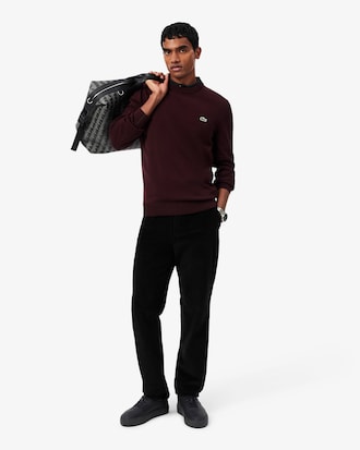 Pull coton uni col rond