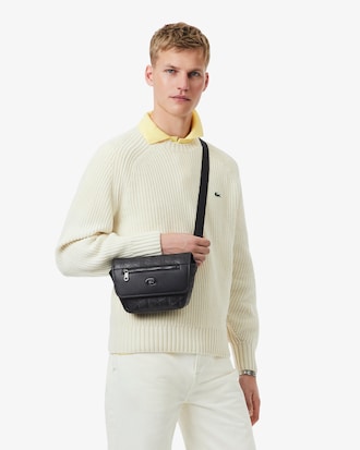 Mini sac messenger monogramme en cuir