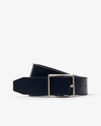 Ceinture en cuir satiné et grainé réversible boucle double