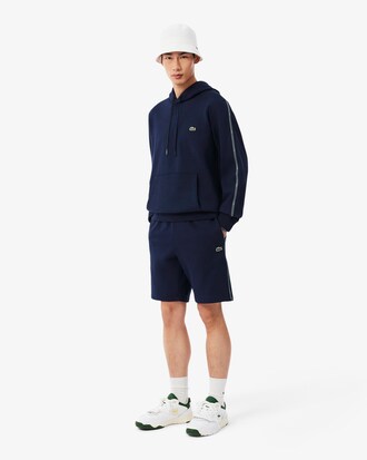 Short regular fit molleton bandes sigl&eacute;es