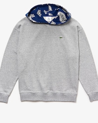 Sweatshirt &agrave; capuche contrast&eacute;e Lacoste LIVE en molleton uni