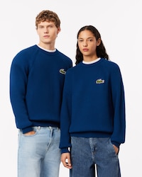 Pull coton côtelé avec badge