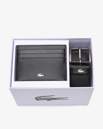 Coffret ceinture en cuir et porte-cartes