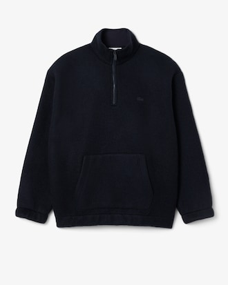 Sweatshirt laine feutrée col zippé