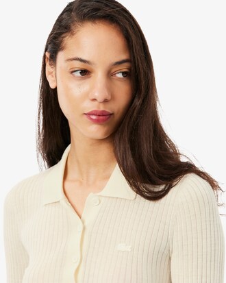 Pull col polo maille 3D laine m&eacute;rinos