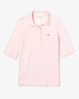 Polo classic fit Lacoste manches trois quart en petit piqu&eacute; uni