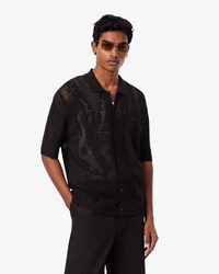 Chemise maille ajour&eacute;e crocodile