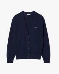 Cardigan col V point mousse coton