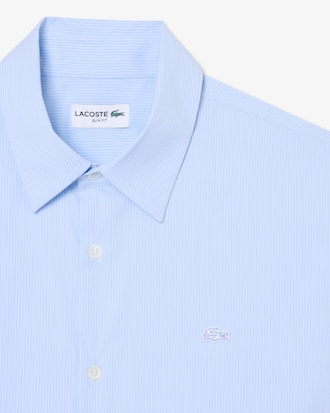 Chemise popeline stretch ray&eacute;e slim fit