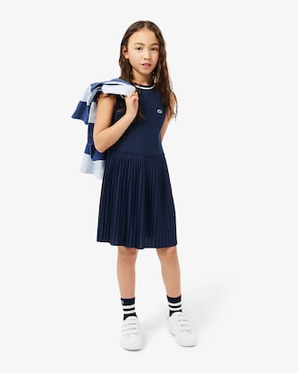 Robe jersey plissé sans manches