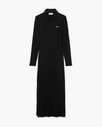 Robe slim fit col polo coton côtelé