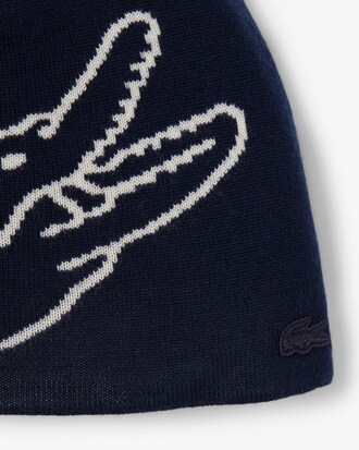 Bonnet en laine jacquard crocodile