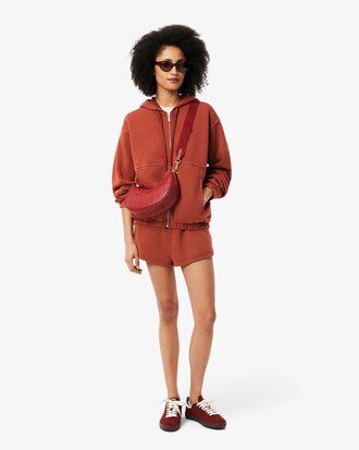 Sweatshirt oversize zippé effet délavé
