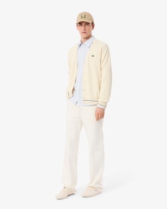 Cardigan relaxed fit coton détails rayés