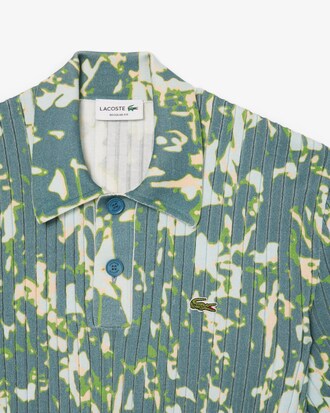 Pull col polo manches courtes graphique
