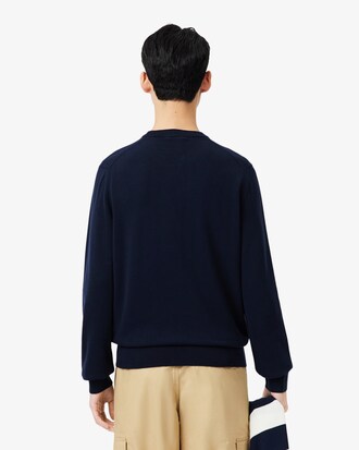 Pull coton uni col rond