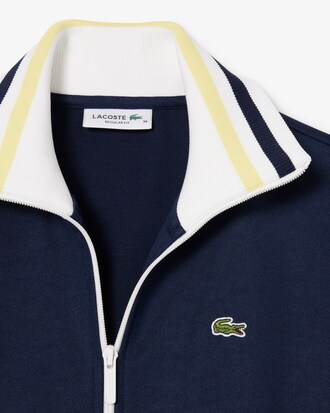 Sweatshirt zipp&eacute; &agrave; d&eacute;tails ray&eacute;s