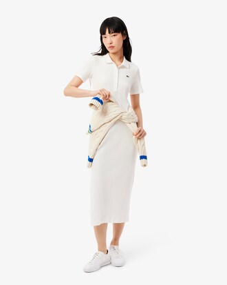 Robe polo longue coton côtelé