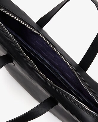 Sac ordinateur L.12.12 en cuir uni avec bandoulière amovible