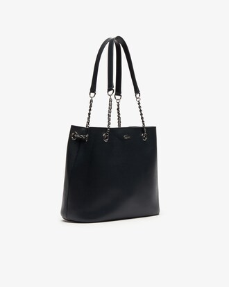 Sac seau Chantaco en cuir piqu&eacute; uni