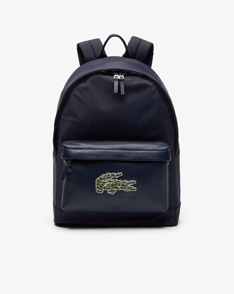 Sac à dos L.12.12 Multicroc bimatière avec poche en cuir