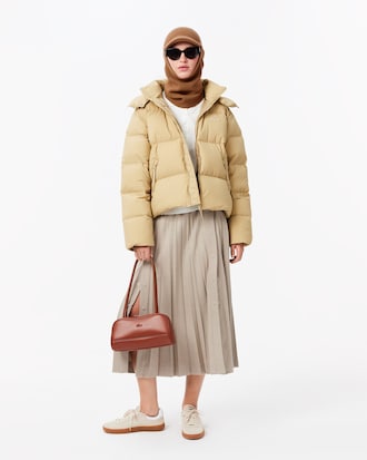 Cagoule en laine côtelée à visière