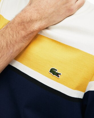 T-shirt col rond en coton à rayures color-block