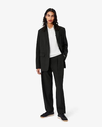 Pantalon wide fit à pinces carreaux