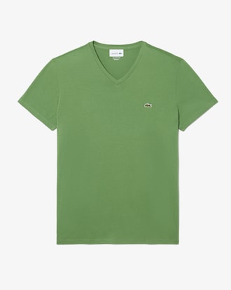 T-shirt coton Pima l&eacute;ger col V