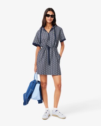Robe à capuche jacquard monogramme