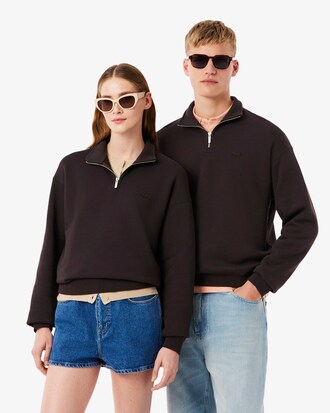 Sweatshirt col zipp&eacute; molleton &eacute;pais