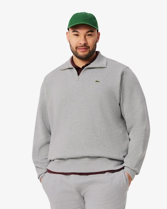 Sweatshirt zippé interlock col montant