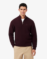 Pull col montant zipp&eacute; laine