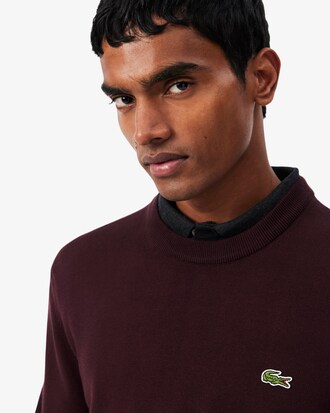 Pull coton uni col rond
