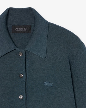 Robe longue col polo laine m&eacute;rinos D&eacute;fil&eacute;