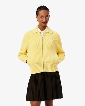 Pull zippé coton avec badge