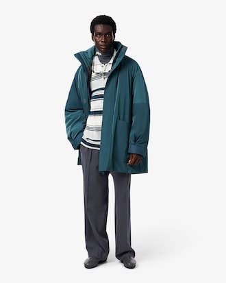 Pull col polo textur&eacute; ray&eacute; D&eacute;fil&eacute;