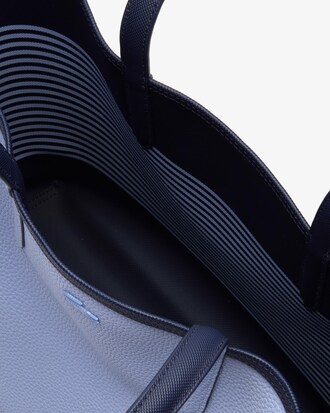 Sac cabas zipp&eacute; Anna r&eacute;versible imprim&eacute; ray&eacute; avec pochette