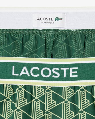 Short de pyjama popeline imprim&eacute; monogramme