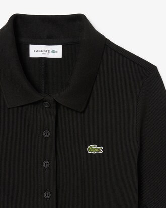 Robe polo longue coton côtelé