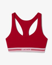 Brassière coton stretch bande contrastée